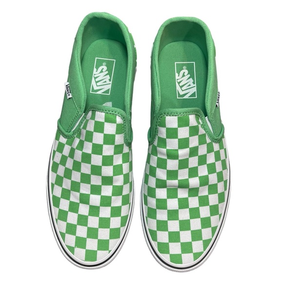⚡️SOLD⚡️Vans Classic Asher Checkerboard Slip-On Sneaker Green Shoes Women’s 11 - Picture 5 of 16